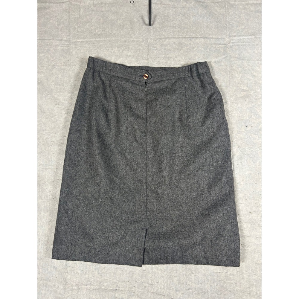 RUSS Women's Gray Wool‎ Blend Pleated Knee Length Skirt Size 12